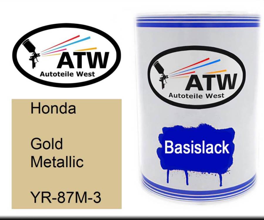 Honda, Gold Metallic, YR-87M-3: 500ml Lackdose, von ATW Autoteile West.